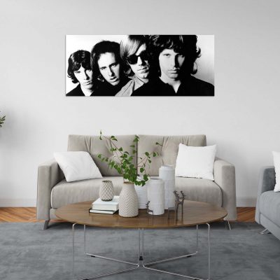 tableau the doors groupe rock affiche vintage noir et blanc
