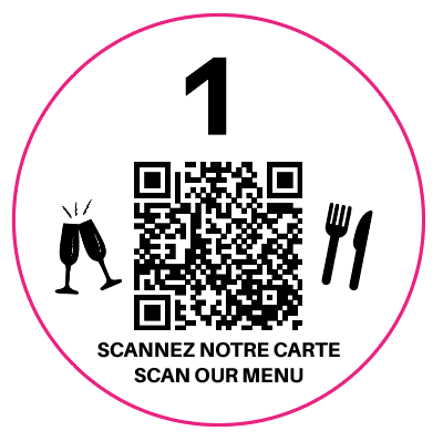 menu sans contact adhesif