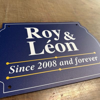 Plaque panneau de rue personnalisé style rue