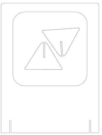 Gabarit cadre à selfie posé au sol en carton