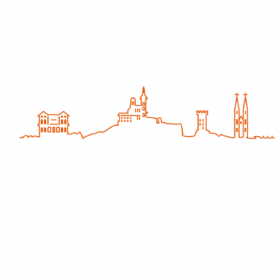 Adhésif décoration mural skyline illustration ville trait Marseille