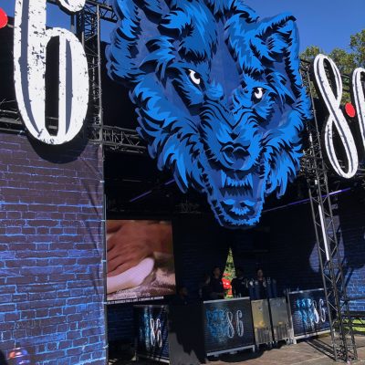 Loup décor décoration théâtrale tête loup multi couche de polystyrène logo en relief 3D