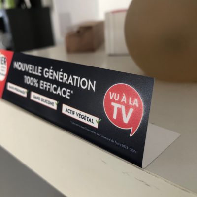 Nez tablette facing linéaire plv pliage