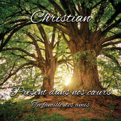 Plaque funéraire nature arbre forêt