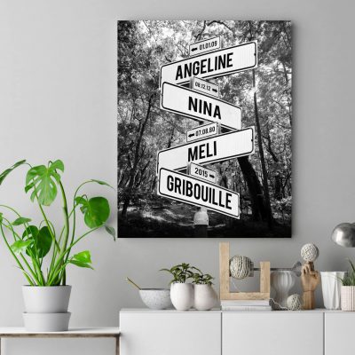 tableau personnalisé prénoms forêt sinueuse