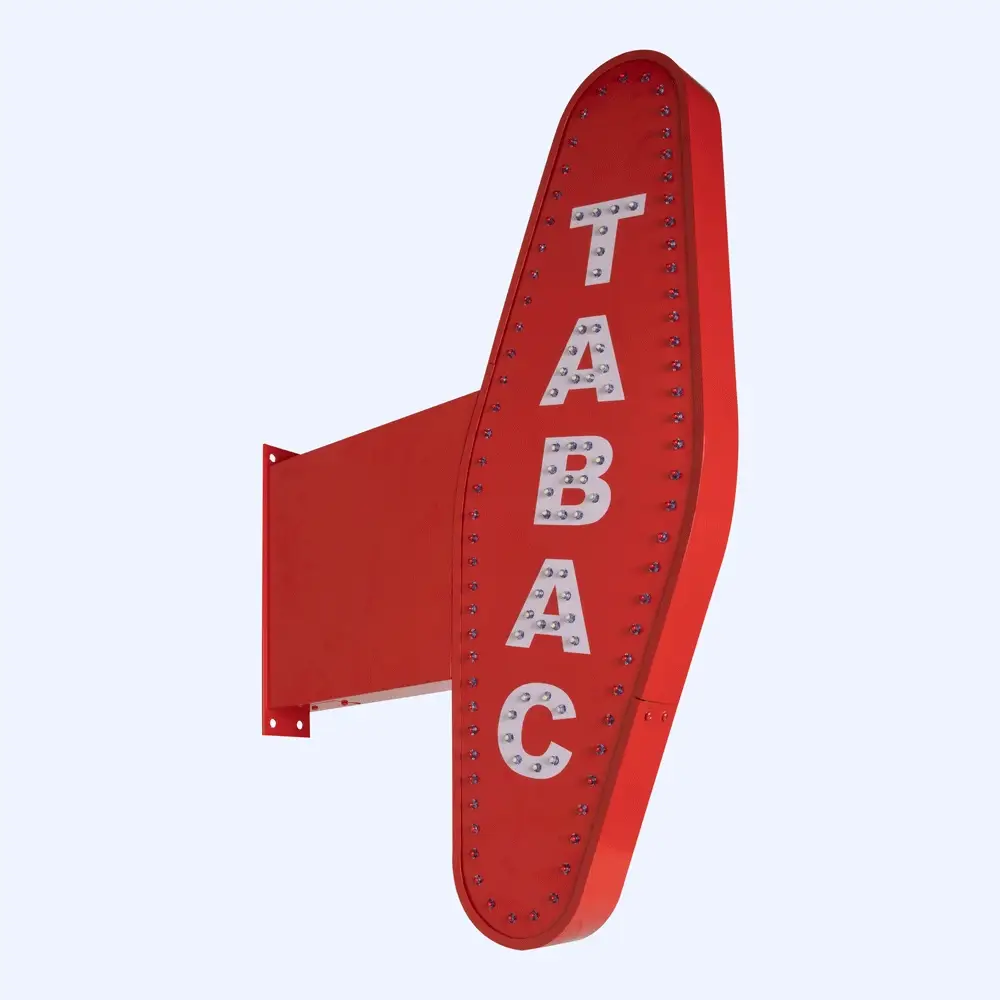 enseigne drapeau lumineuse buraliste tabac presse
