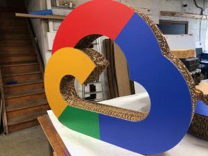 Logo carton alvéolaire google cloud nuage pour google