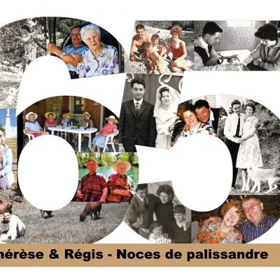 trophee personnalise 65-ans mariage palissandre photos cadeau