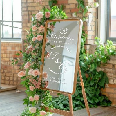 lettrage adhesif miroir mariage