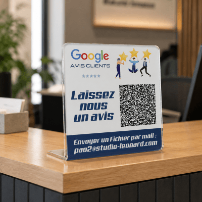 Plaque Avis Google avec QR Code personnalisée