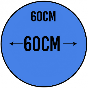 A ras du tonneau, diametre de 60cm (si autre diametre, à préciser en commentaire)