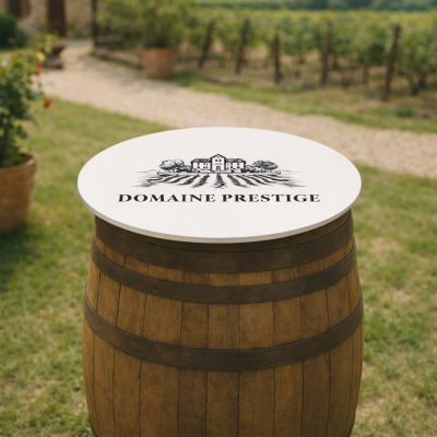 Plateau dessus de fut imprimé dijon pour tonneaux de vin