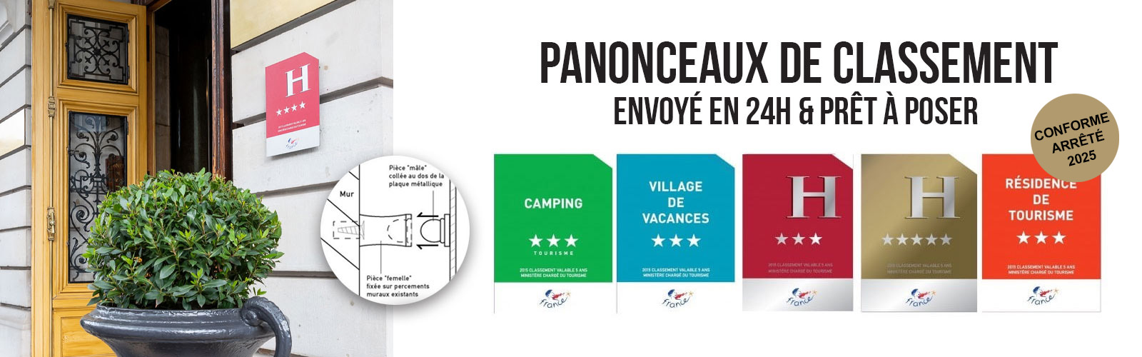 panonceaux de classement hotel