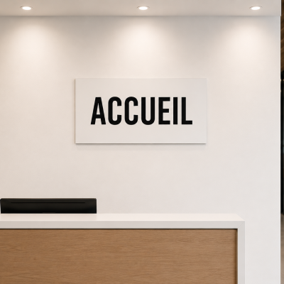 panneau accueil en aluminium