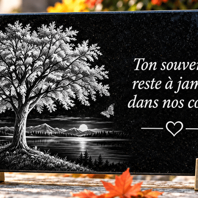 Plaque funéraire personnalisée avec photo en plexiglas 8 mm.