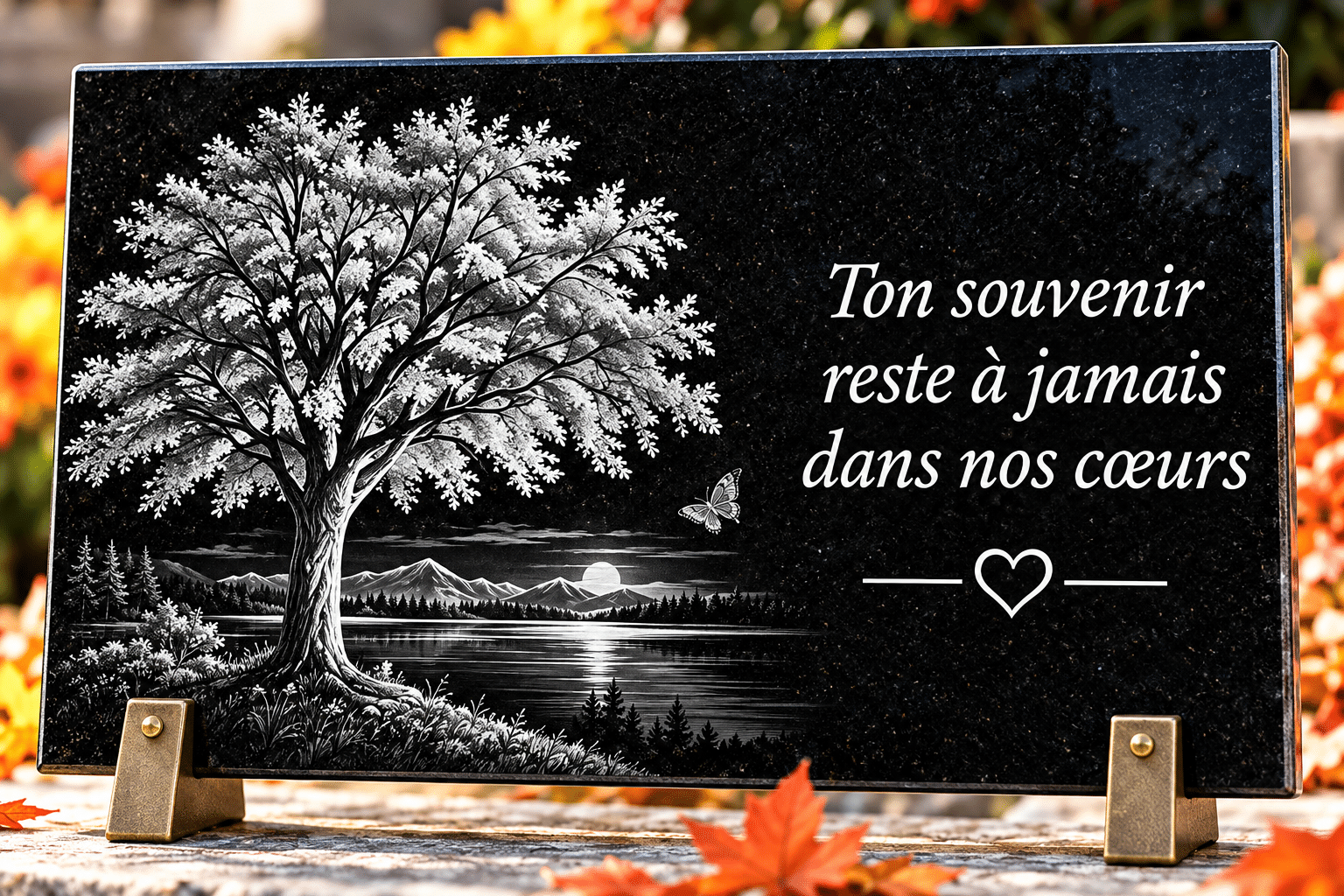 Plaque funéraire personnalisée avec photo en plexiglas 8 mm.