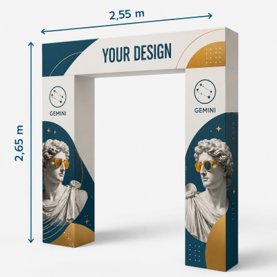 arche publicitaire en carton imprimée