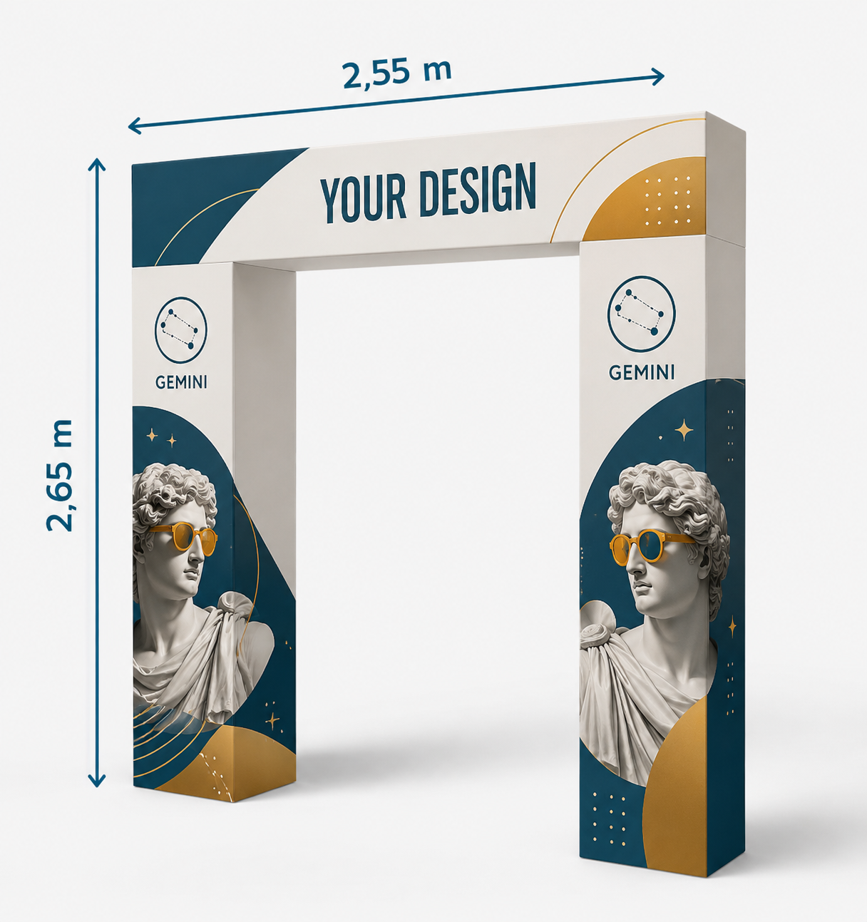 arche publicitaire en carton imprimée