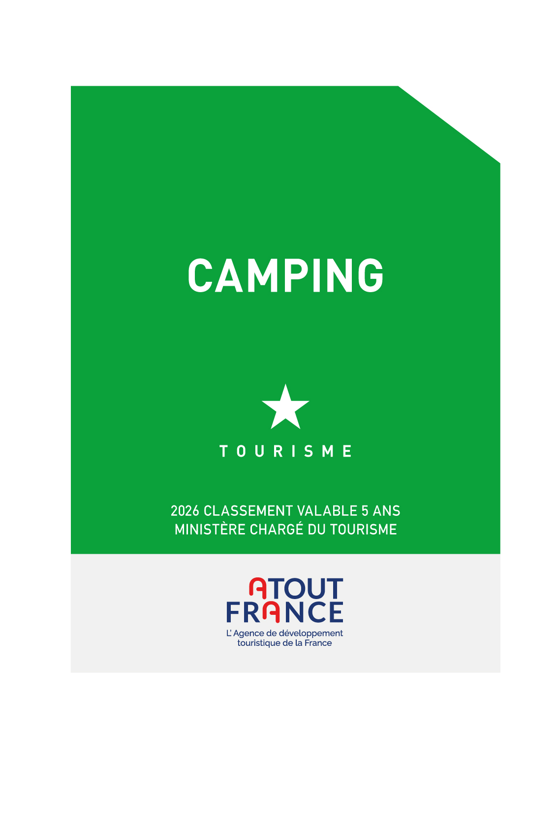 plaque, camping, tourisme, 2026, 1 étoile