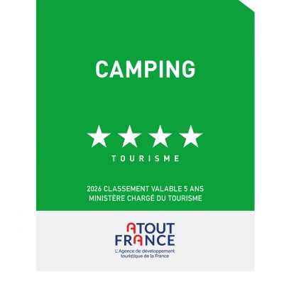 plaque, camping, tourisme, 2026, 4 étoiles