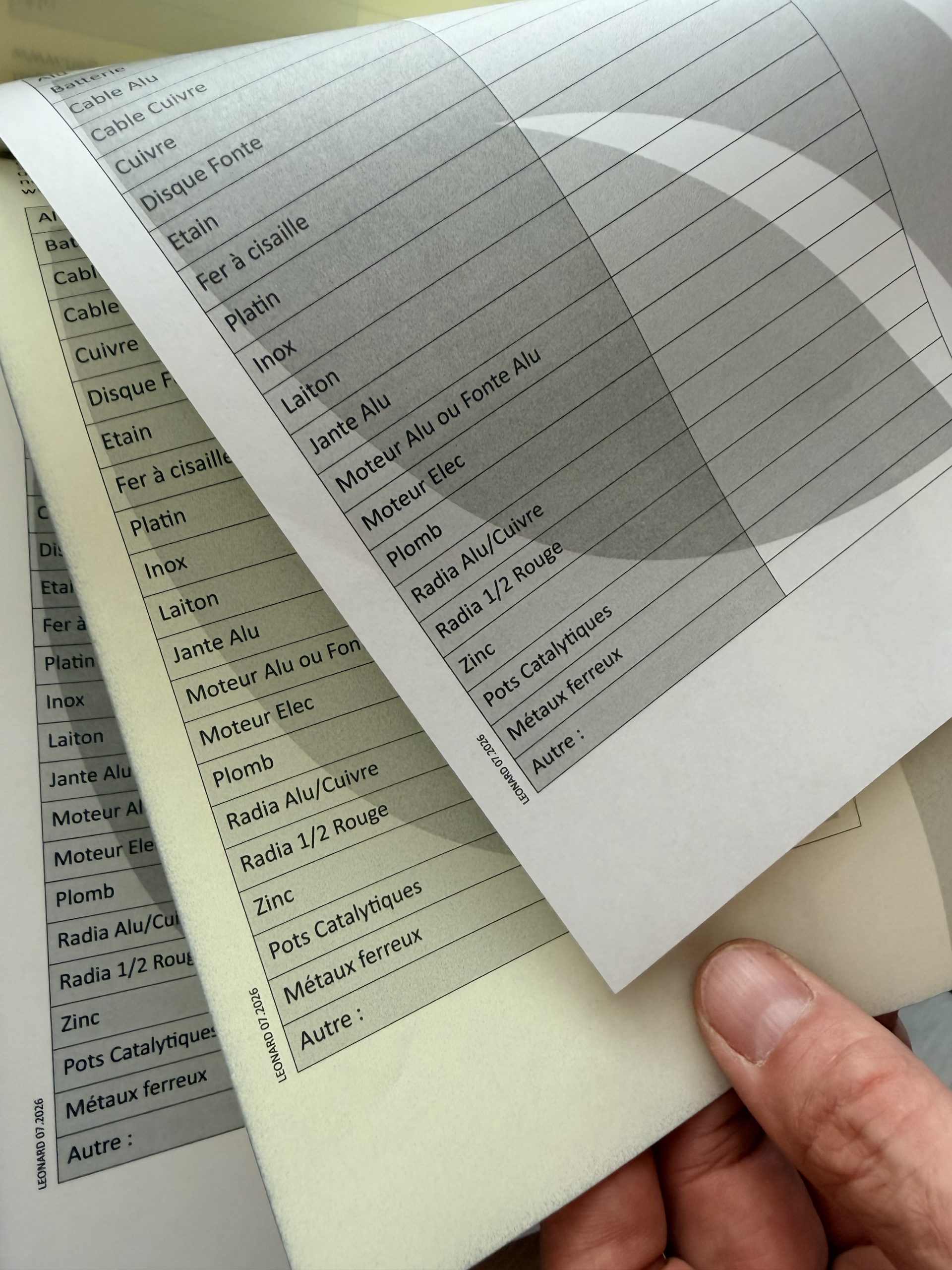 carnet autocopiant