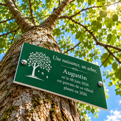 plaque naissance parrainage arbre