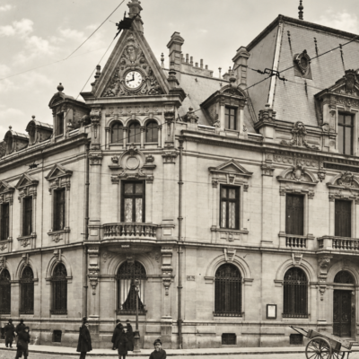 Tableau photo ancienne rue de Dijon sur bois