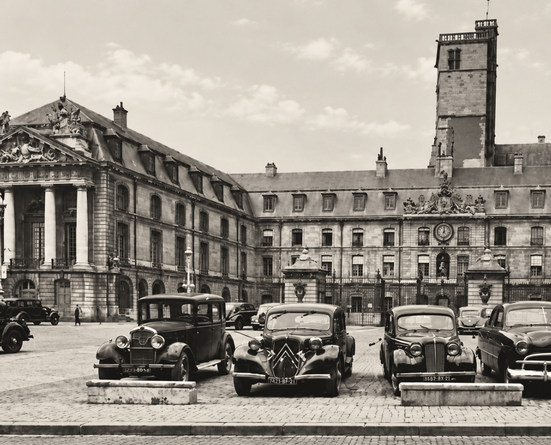 Tableau mural Dijon ancienne ville style vintage