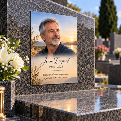 hommage portrait tombe alu